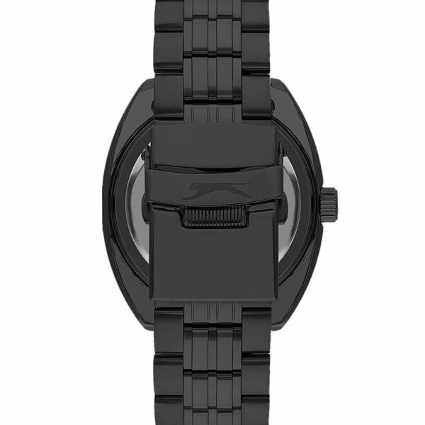 Slazenger Sportif Siyah Erkek Kol Saati | 44 mm Paslanmaz Çelik Kordon, Kırmızı Detaylı