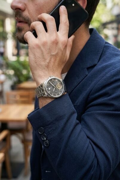 Ferrucci Lüks  Erkek Otomatik Kol Saati | 42 mm Çelik Kordon, Siyah Kadran