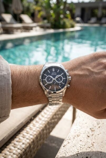 Slazenger Klasik ve Sportif Erkek Kol Saati | 44 mm Paslanmaz Çelik Kordon, Siyah Kadran